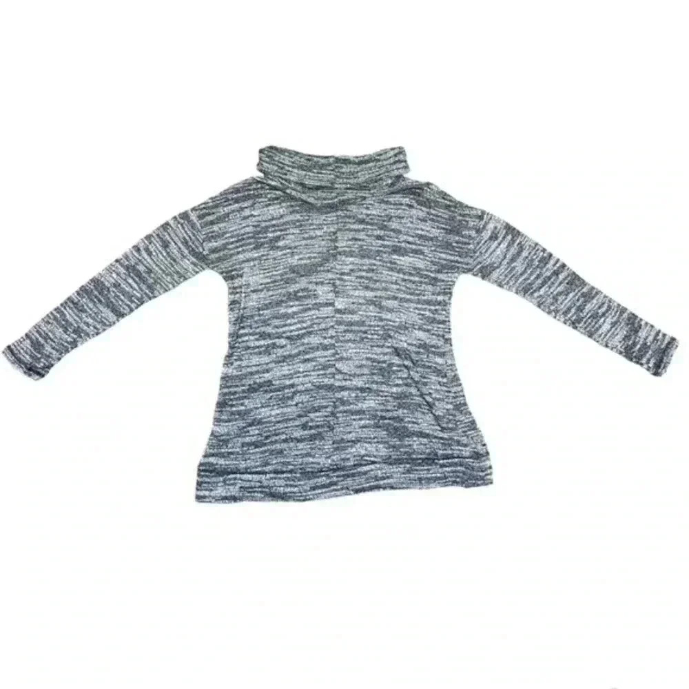 Aerie Blue and White Cowl Neck Marled Soft Pullover Sweater Women’s L - Picture 2 of 6